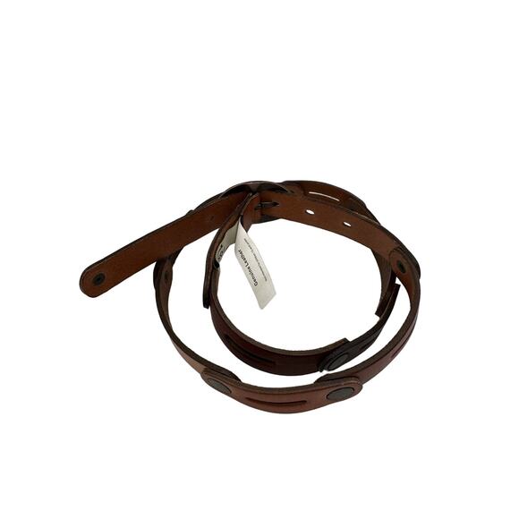 Fossil Belt Women's S Rivet Multi Colored Brown Leather Sectioned Metal Buckle - Picture 2 of 12